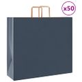 vidaXL Papierové tašky 50 ks s rúčkami, modré, 54x15x49 cm