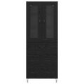 vidaXL Highboard Čierny dub 69,5 x 34 x 90 cm Kompozitné drevo