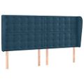 vidaXL Čelo postele so záhybmi tmavomodrá 163x23x118/128 cm zamat
