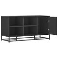 vidaXL Lavica na topánky čierna 100x40x53,5cm kompozitné drevo+kov