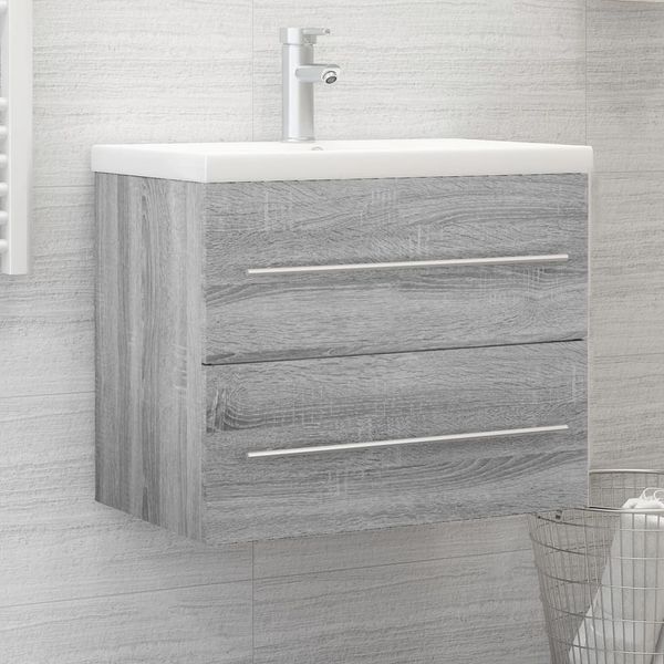 vidaXL Umývadlová skrinka sivá sonoma 60x38,5x48 cm spracované drevo