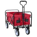 vidaXL Skladací ručný vozík Červená 94 x 53 x 99 cm Oxfordská tkanina