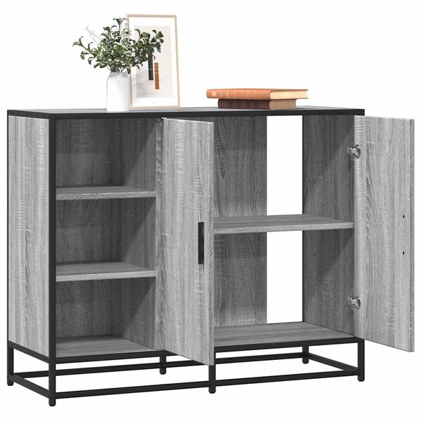 vidaXL Komoda sivý dub sonoma 92x35x76 cm kompozitné drevo