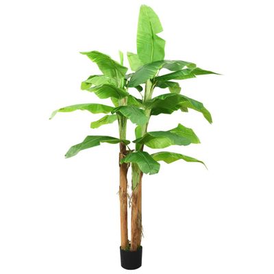 vidaXL Umelý banánovník s kvetináčom 300 cm zelený