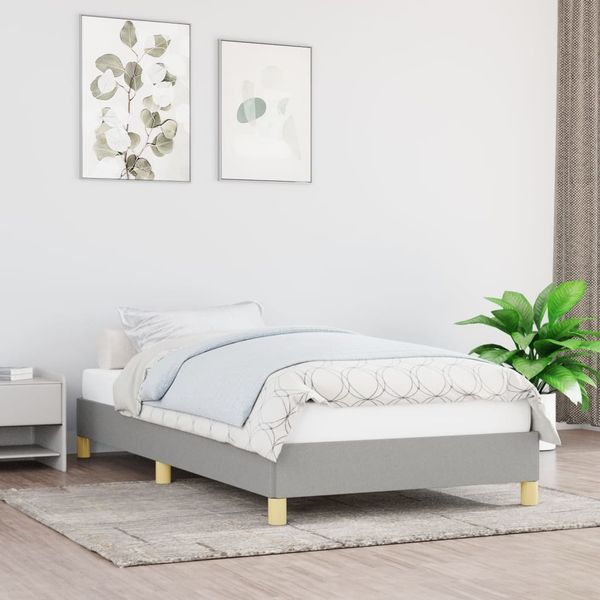 vidaXL Posteľ bez matraca bledosivý 90x190 cm látka