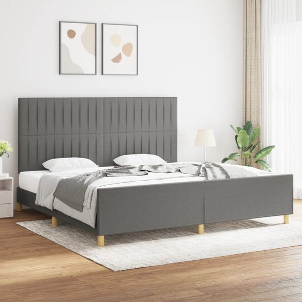 vidaXL Posteľ bez matraca tmavosivá 200x200 cm látka