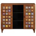 vidaXL Servírovacia skriňa Orech 90 x 33 x 75 cm Masívne mango drevo