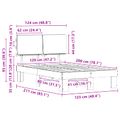 vidaXL Rám postele s čalúneným čelom Čierna 120 x 200 cm