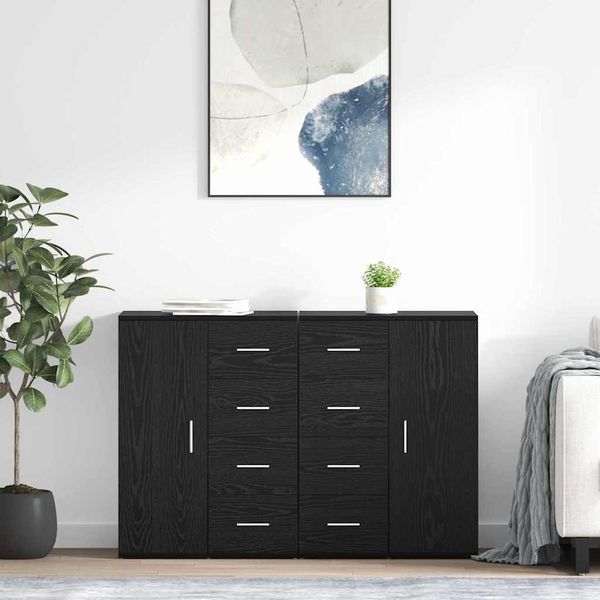 vidaXL Komody Corona 2 pcs Čierny dub 59 x 39 x 80 cm Kompozitné drevo