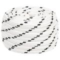 vidaXL Pletené lodné lano biele 20 mm x 100 m polyester