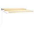 vidaXL Ručne zaťahovacia markíza s LED 400x350 cm žltá a biela