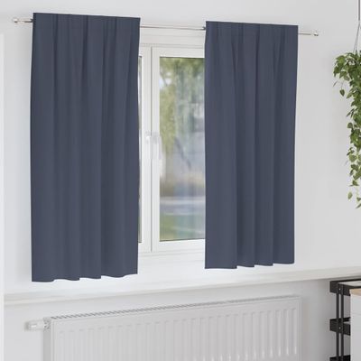 vidaXL Záclony na zatemnenie s krúžkami 2 pcs Antracit 175 x 140 cm