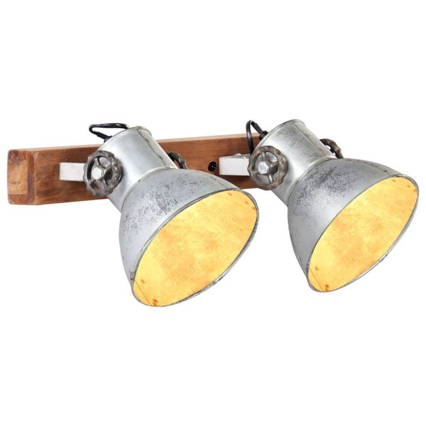 vidaXL Industriálna nástenná lampa strieborná 45x25 cm E27