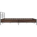 vidaXL Posteľný rám hnedý dub 200x200 cm kompozitné drevo a kov