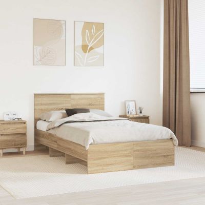 vidaXL Rám postele Sonoma dub 120 x 123 cm Kompozitné drevo