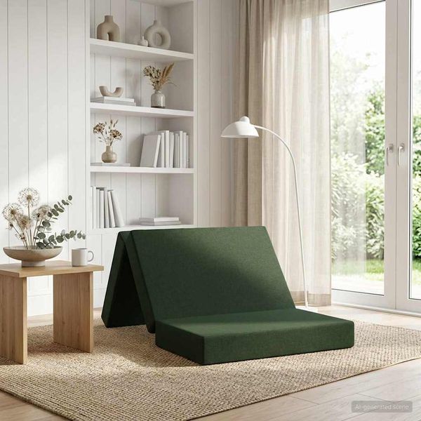 vidaXL Skladacia pohovka na spaní 80 x 67 x 45 cm Tmavozelená