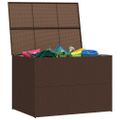 vidaXL Záhradný úložný box hnedý 150x100x100 cm polyratanový