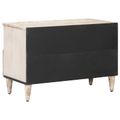 vidaXL TV skrinka Biela 70 x 33,5 x 46 cm Masívne mango drevo