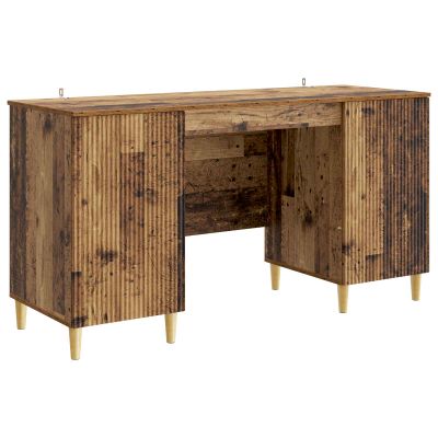vidaXL Stôl s poličkou Staré drevo 142,5 x 50 x 75 cm Kompozitné drevo