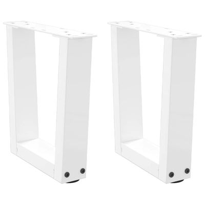 vidaXL Nohy konferenčného stolíka v tvare V, 2 ks, biele, 30 x (30-31,3) cm, oceľové