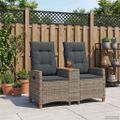 vidaXL Hojdačka s tabletou 2 -Seater 126 x 65 x 112 cm polyratan