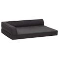 vidaXL Ergonomický matrac pre psa 75x53 cm ľanový vzhľad flís čierny