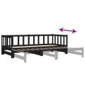 vidaXL Vysúvacia denná posteľ čierna 90x200 cm masívna borovica