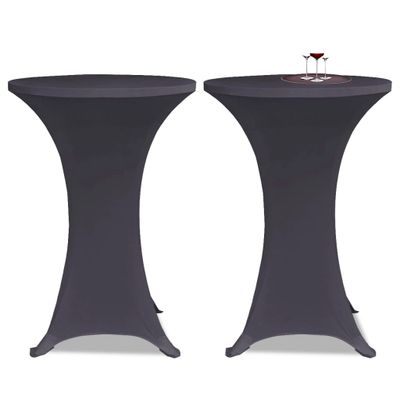 vidaXL Naťahovací návlek na stôl, 2 ks, 70 cm, antracitový