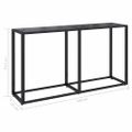vidaXL Konzolový stolík čierny 140x35x75,5 cm tvrdené sklo