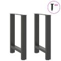 vidaXL Nohy k jedálenskému stolu, antracitové, 2 ks, 60 x (72-73) cm, oceľové