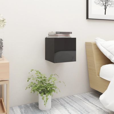 vidaXL Nočný stolík vysokolesklý čierny 30,5x30x30 cm drevotrieska