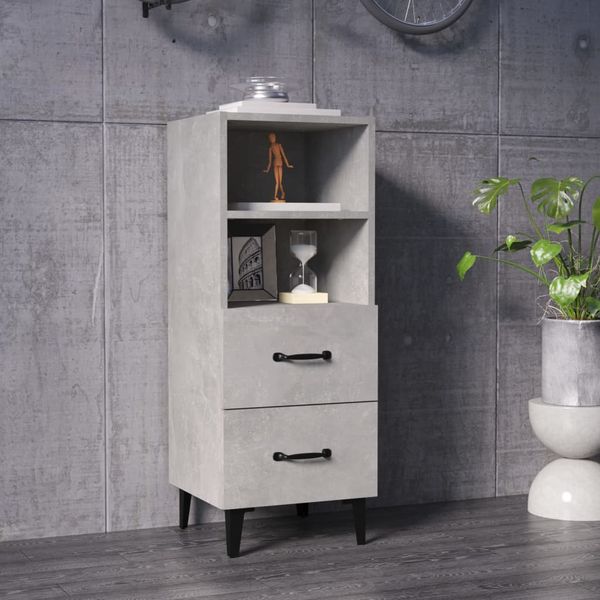vidaXL Komoda betónovo sivá 34,5x34x90 cm spracované drevo