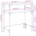 vidaXL Konzolový stolík sivý sonoma 75x35,5x75 cm kompozitné drevo