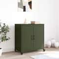 vidaXL Komoda olivovozelená 68x39x72 cm oceľ