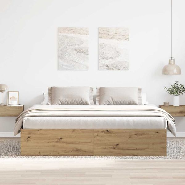vidaXL Posteľný rám bez matraca remeselnícky dub 180x200 cm
