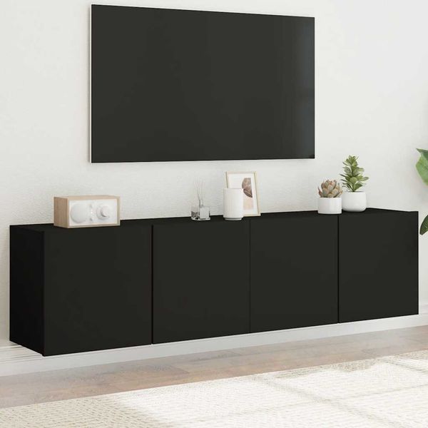 vidaXL TV skrinky nástenné 2 ks čierne 80x30x41 cm