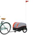vidaXL Vozík za bicykel, čierno oranžový 30 kg, železo