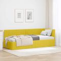 vidaXL Rohový rám postele s čelnou doskou Žltá 80 cm x 200 cm Zamat