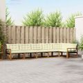 vidaXL Záhradná súprava gaučov 6 ks Prírodná a krémová