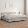 vidaXL Boxspring posteľ s matracom kapučínová 200x200 cm umelá koža