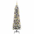vidaXL Umelý vianočný stromček Biela 180 cm PVC, kov a plast