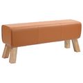 vidaXL lavička 110 x 30 x 45 cm Skutočná koža Hnedá