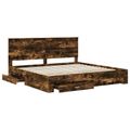 vidaXL Rám postele Dymová dub 200 x 200 cm Kompozitné drevo
