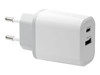 Sieťový adaptér - 30 Watt - 2 výstupné konektory (24 pin USB-C, USB typ A) - biela - Európa