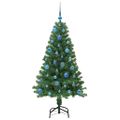 vidaXL Umelý vianočný stromček Zelená 150 cm PVC a Oceľ a Plast