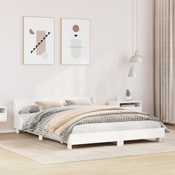 vidaXL Posteľ bez matraca biela 160x200 cm masívna borovica