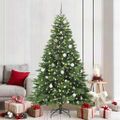 vidaXL Umelý vianočný stromček s 300 LED-i Zelená 210 cm PE a PVC