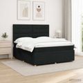 vidaXL LED boxspring posteľ s matracom Čierna 140 x 200 cm Látka
