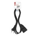 Dvojžilový pohyblivý prívod EMOS PC01301 / 1,5 m / 1 zásuvka / čierna / PVC / 0,75 mm2