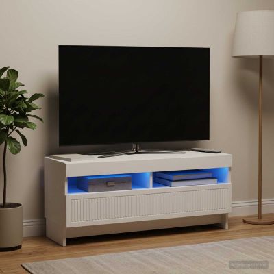 vidaXL LED TV kabinet Biela Kompozitné drevo